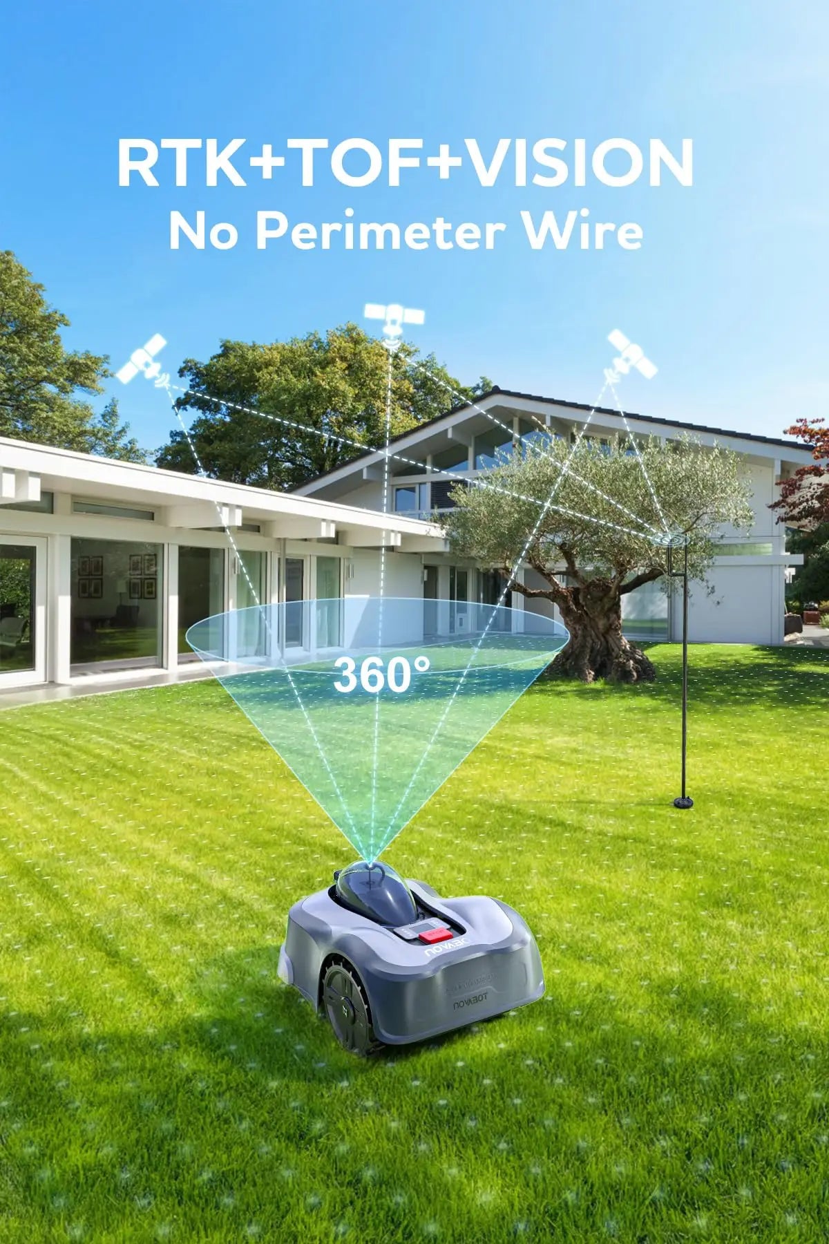 Vision Robotic Lawnmower 1.5 Acres,AI-Assisted Mapping
