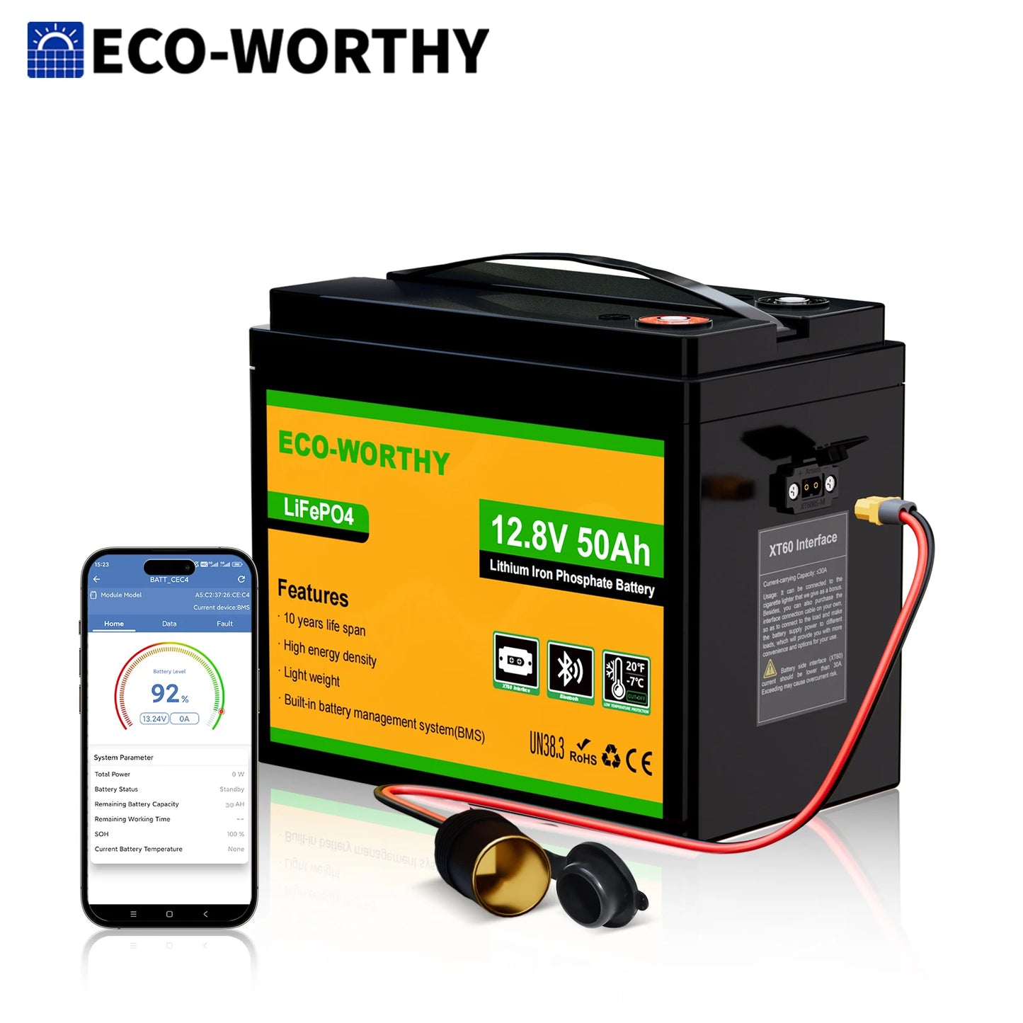 12V 50Ah LiFePO4 Lithium Battery with BMS