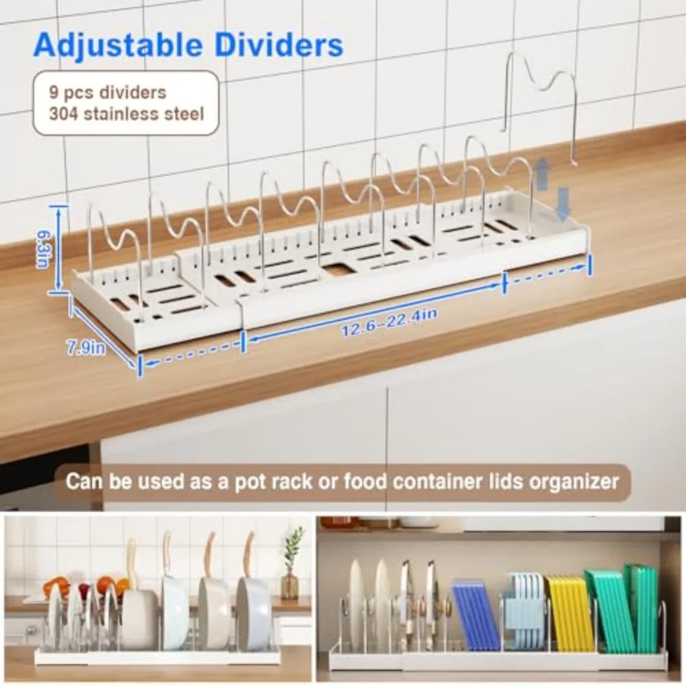 2 Pack Pots and Pans Organizer Under Cabinet