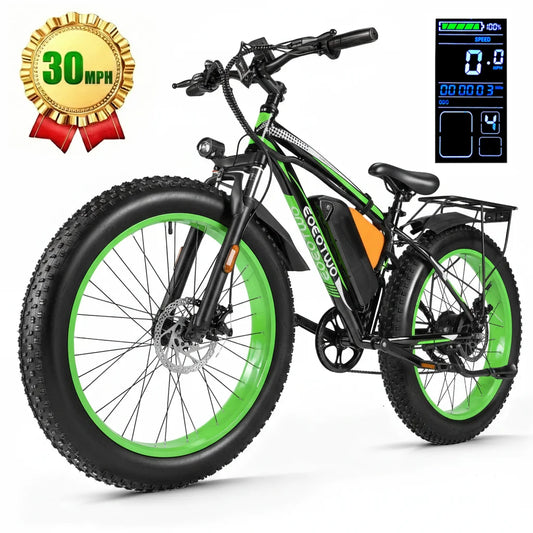 26" Fat Tire Electric Bike 1000W Motor