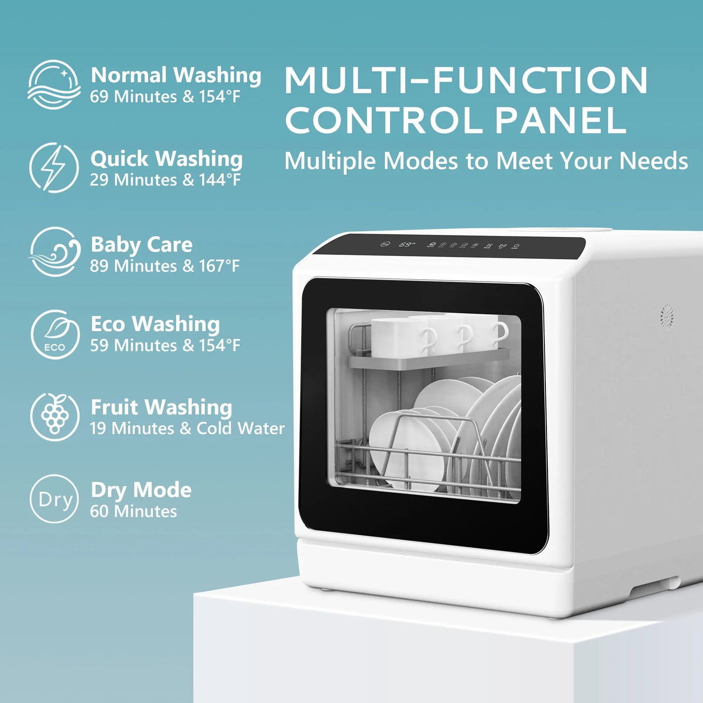 Compact Countertop Portable Dishwasher
