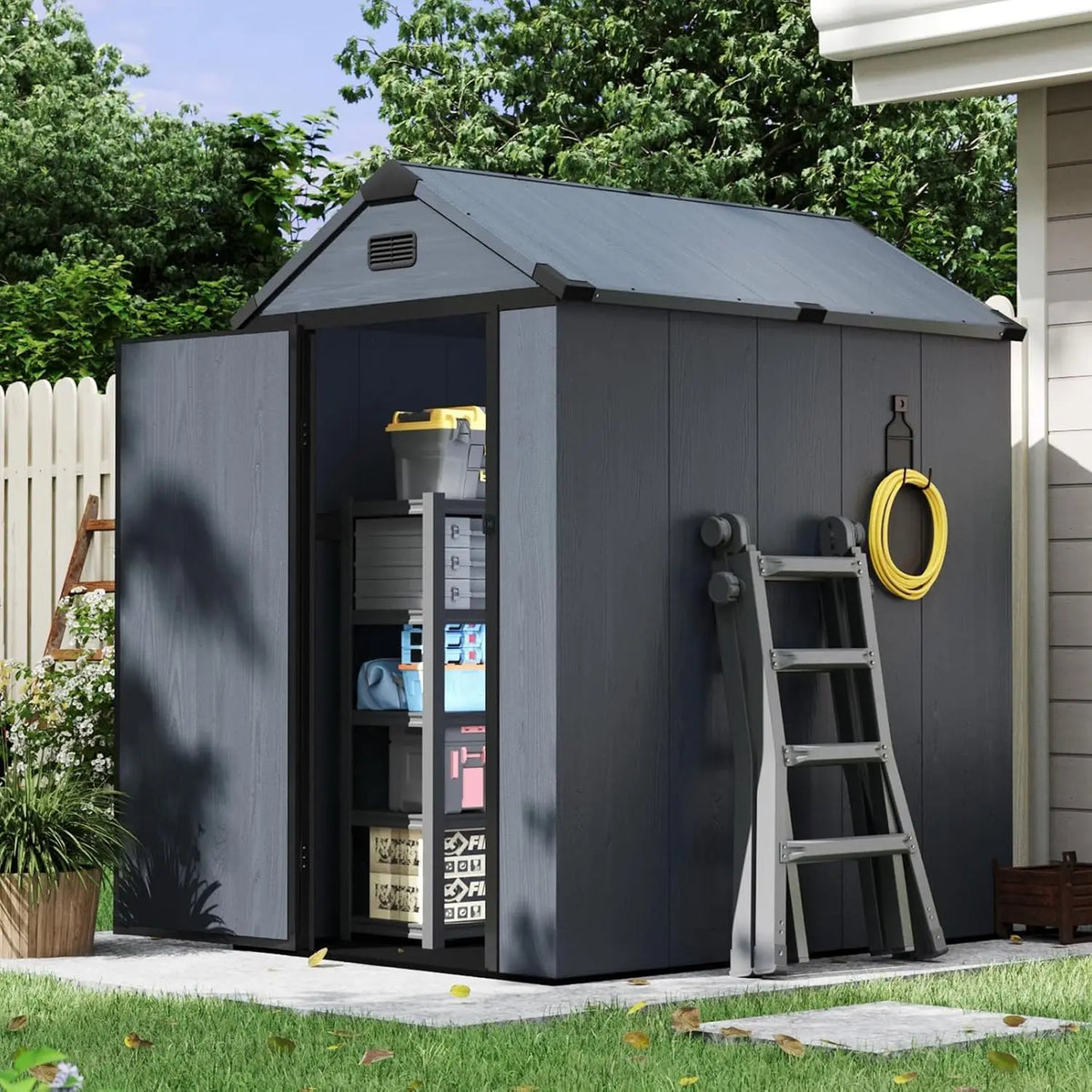 4x6ft All Weather Resin Storage Shed