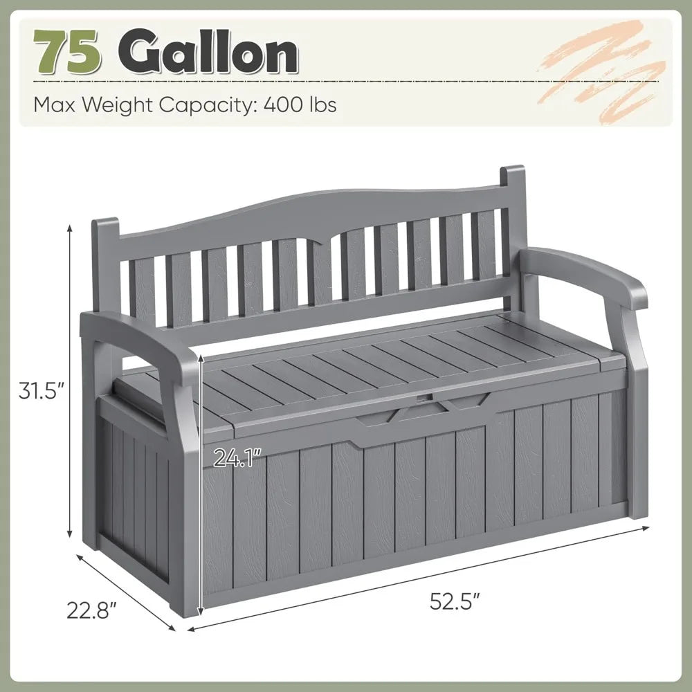 75 Gallon Outdoor Storage Bench