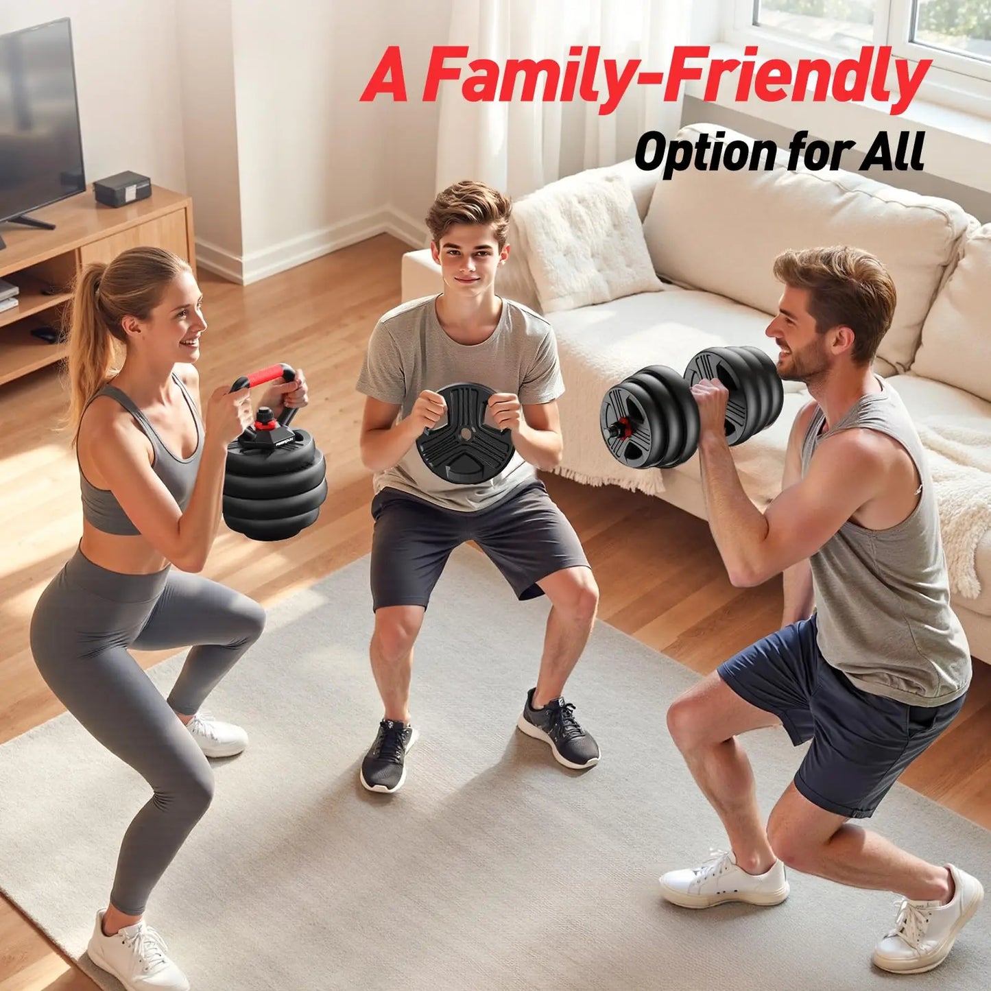 Adjustable 5 in 1 Free Weights Set