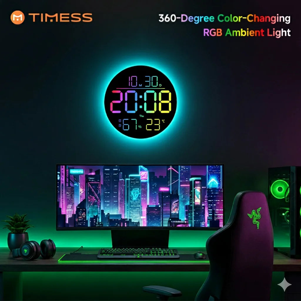 10 Inch RGB LED Digital Wall Clock