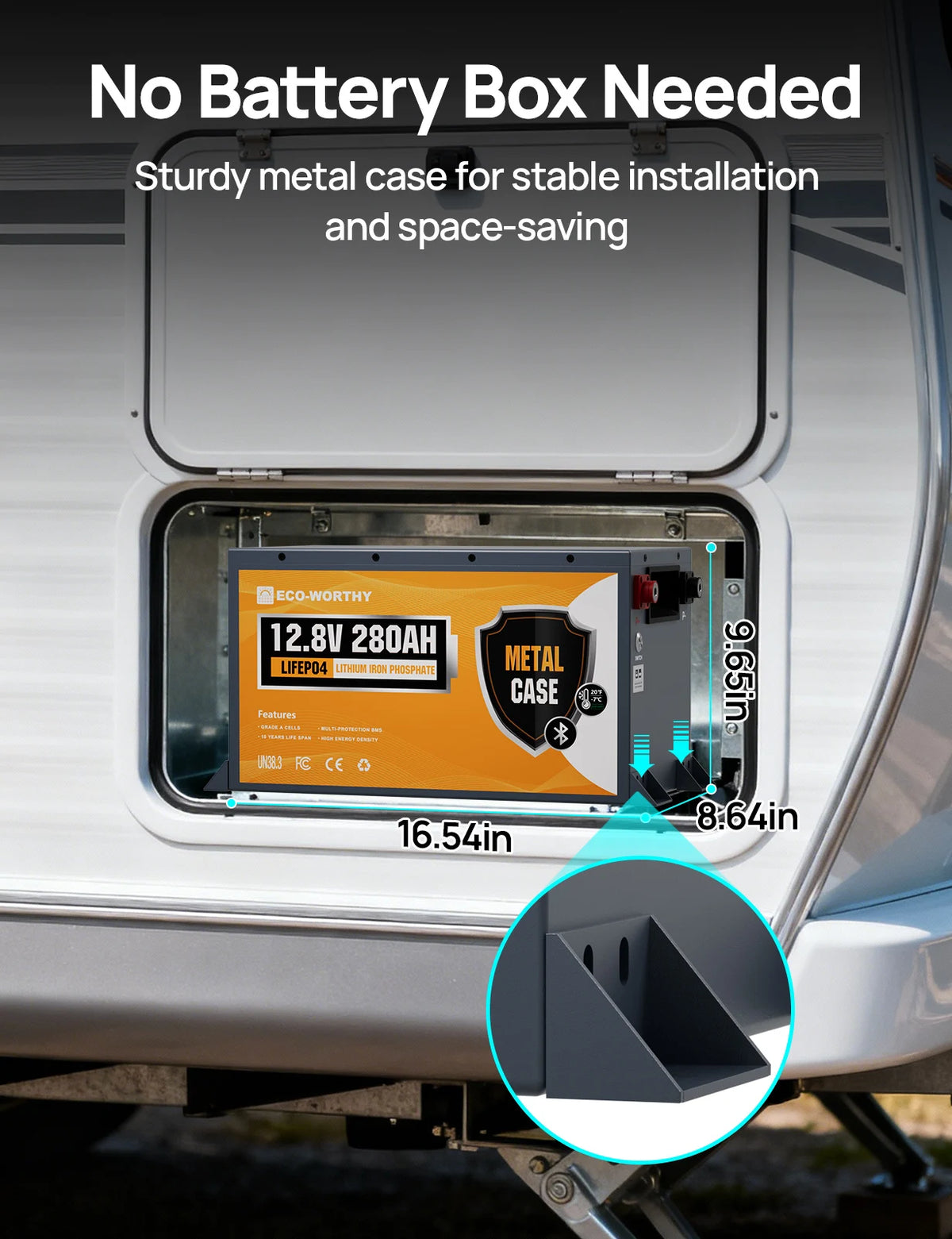 Metal Case LiFePO4 Battery w/Bluetooth & Low Temp Cutoff