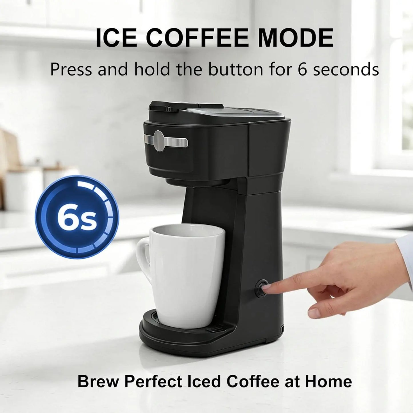 Single Serve Coffee Maker 6-14 Oz, Hot & Iced,