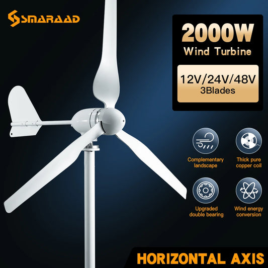 2000W Horizontal Wind Turbine Generator