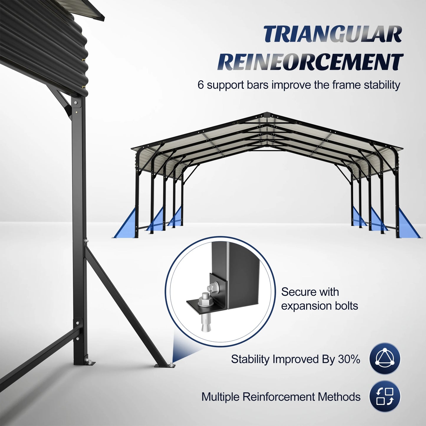 20×20 FT Galvanized Steel Carport