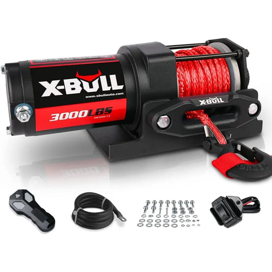 12V 3000LBS Electric Winch Synthetic Rope