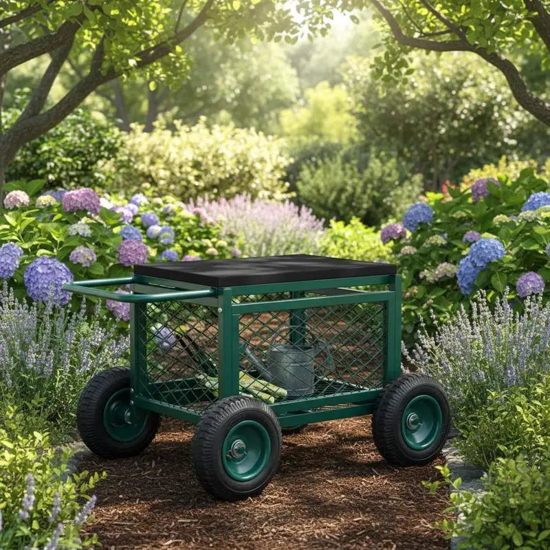 Rolling Garden Cart with Seat