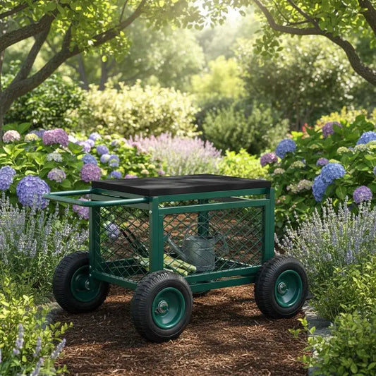 Rolling Garden Cart with Seat