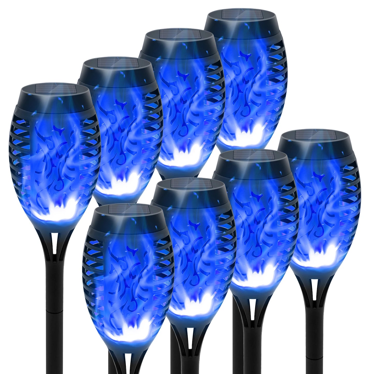 8 Pack Solar Lights Outdoor Blue