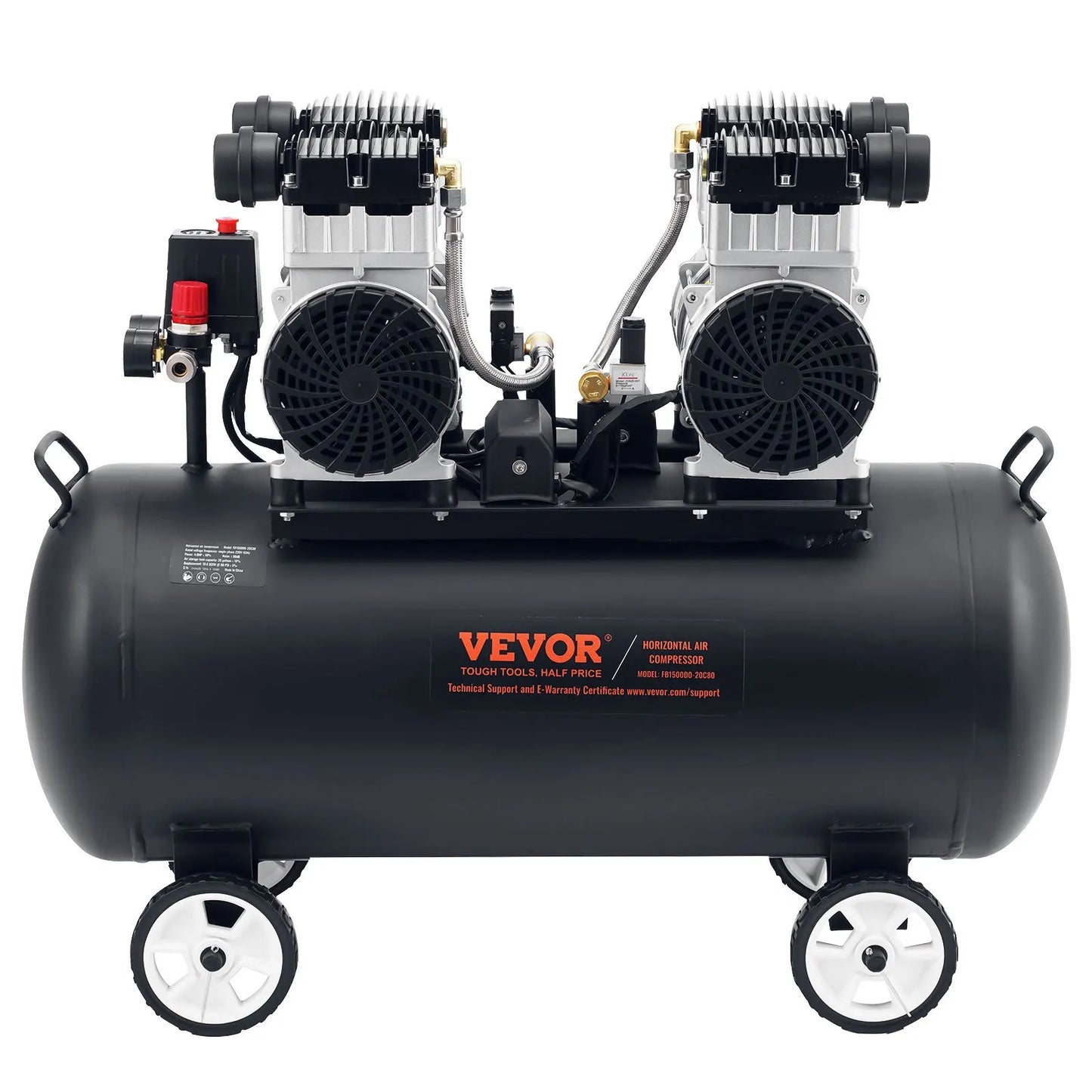 Air Compressor, 20 Gallon Steel Tank, 4HP Electric