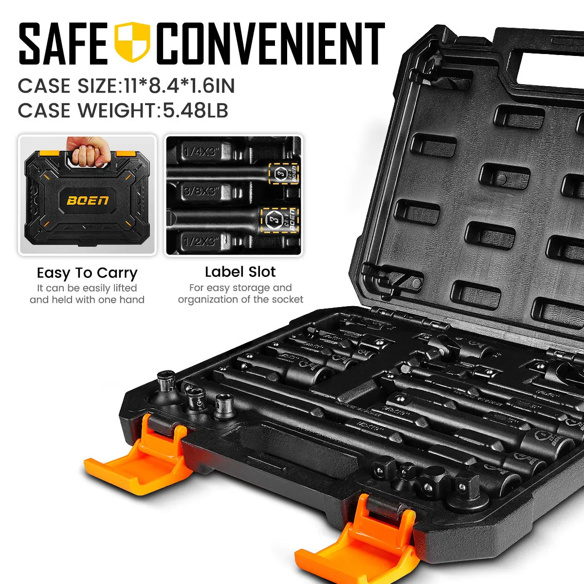 21 Piece 1/4" & 3/8" & 1/2" Drive Tool Accessory Set