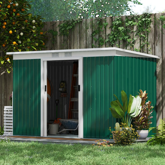 9' X 4' Metal Outdoor Storage Shed with Lockable Doors