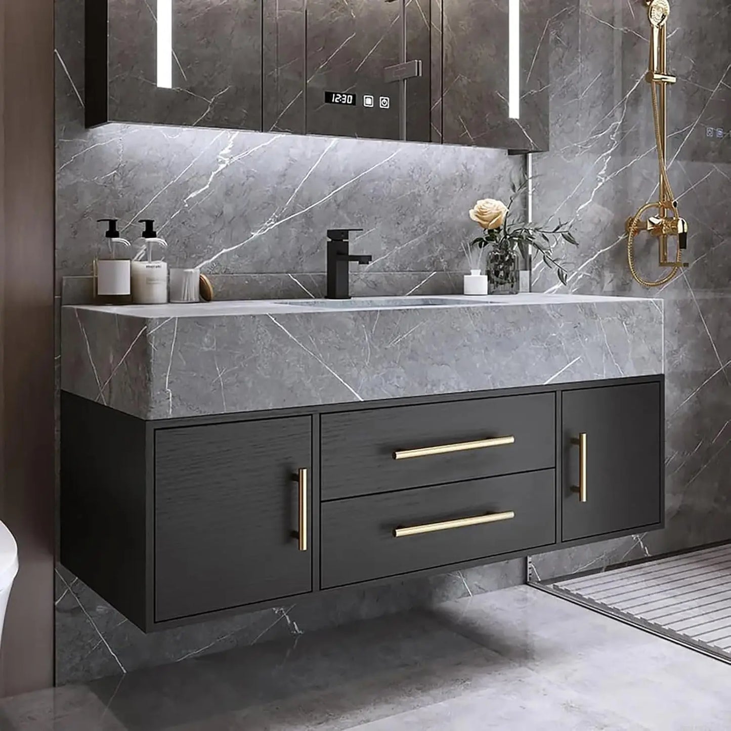 Modern 39" Floating Bathroom Vanity Set