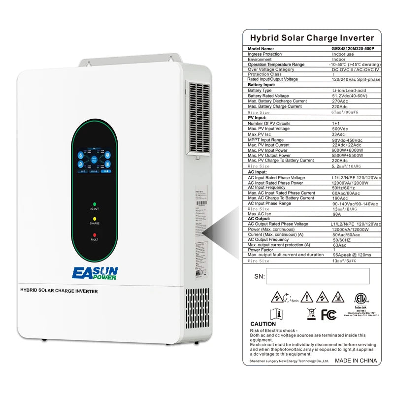 12KW hybrid solar inverter