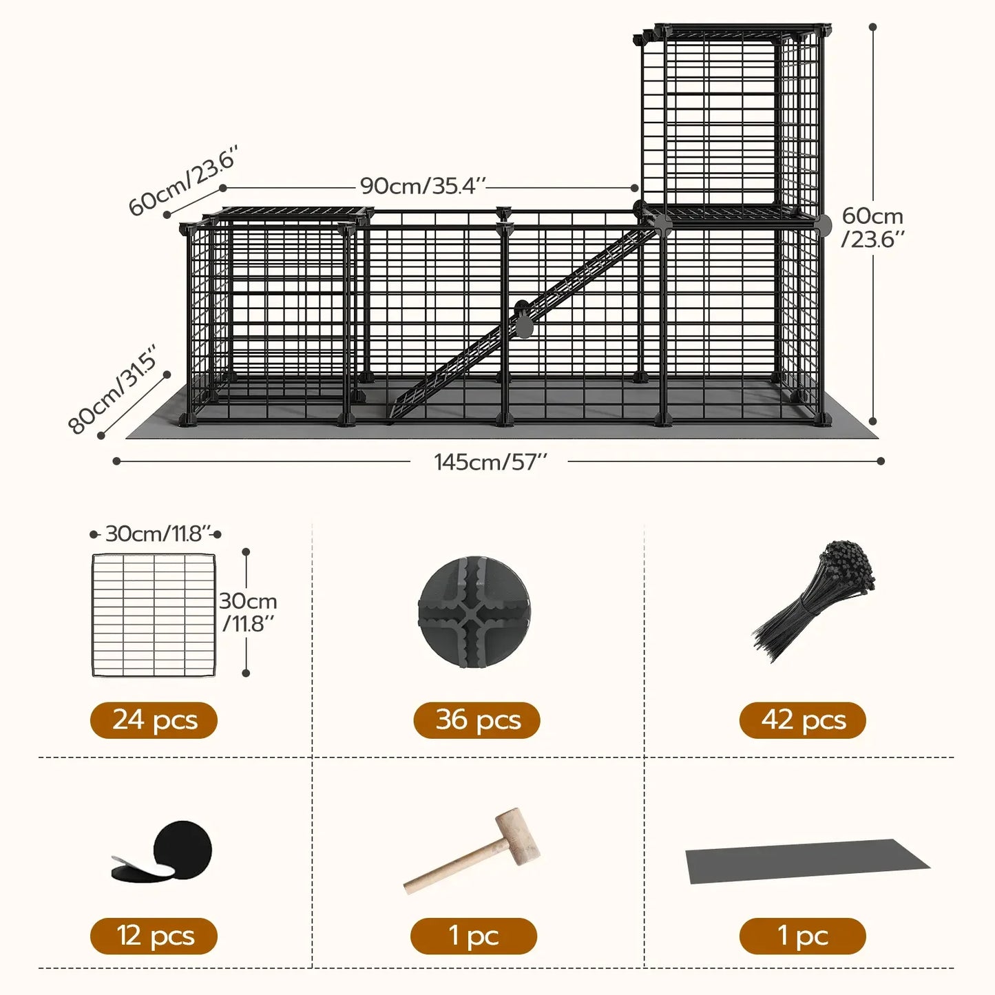 Guinea Pig/Rabbit Cage with Waterproof Mat