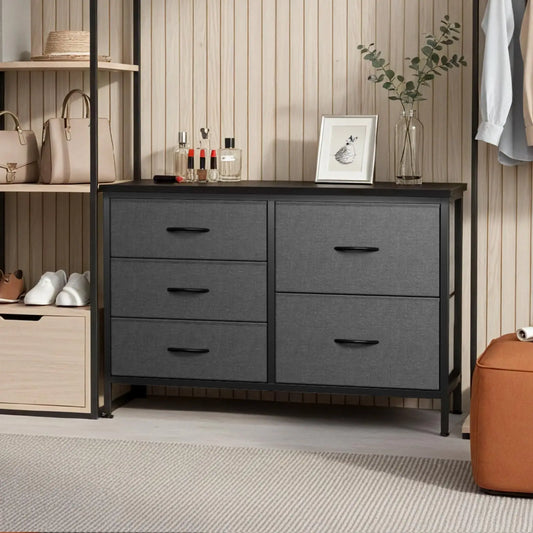 Dresser for Bedroom with 5 Storage Drawers