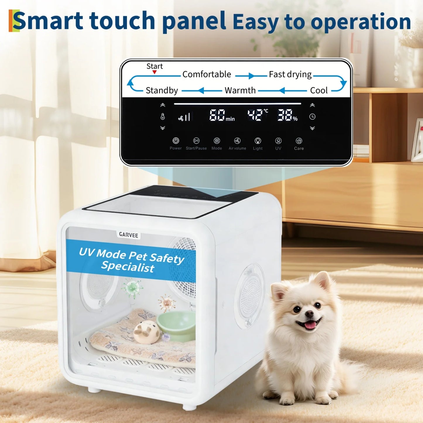 72L Automatic Pet Drying Box, 360°  with 5 Air Outlets