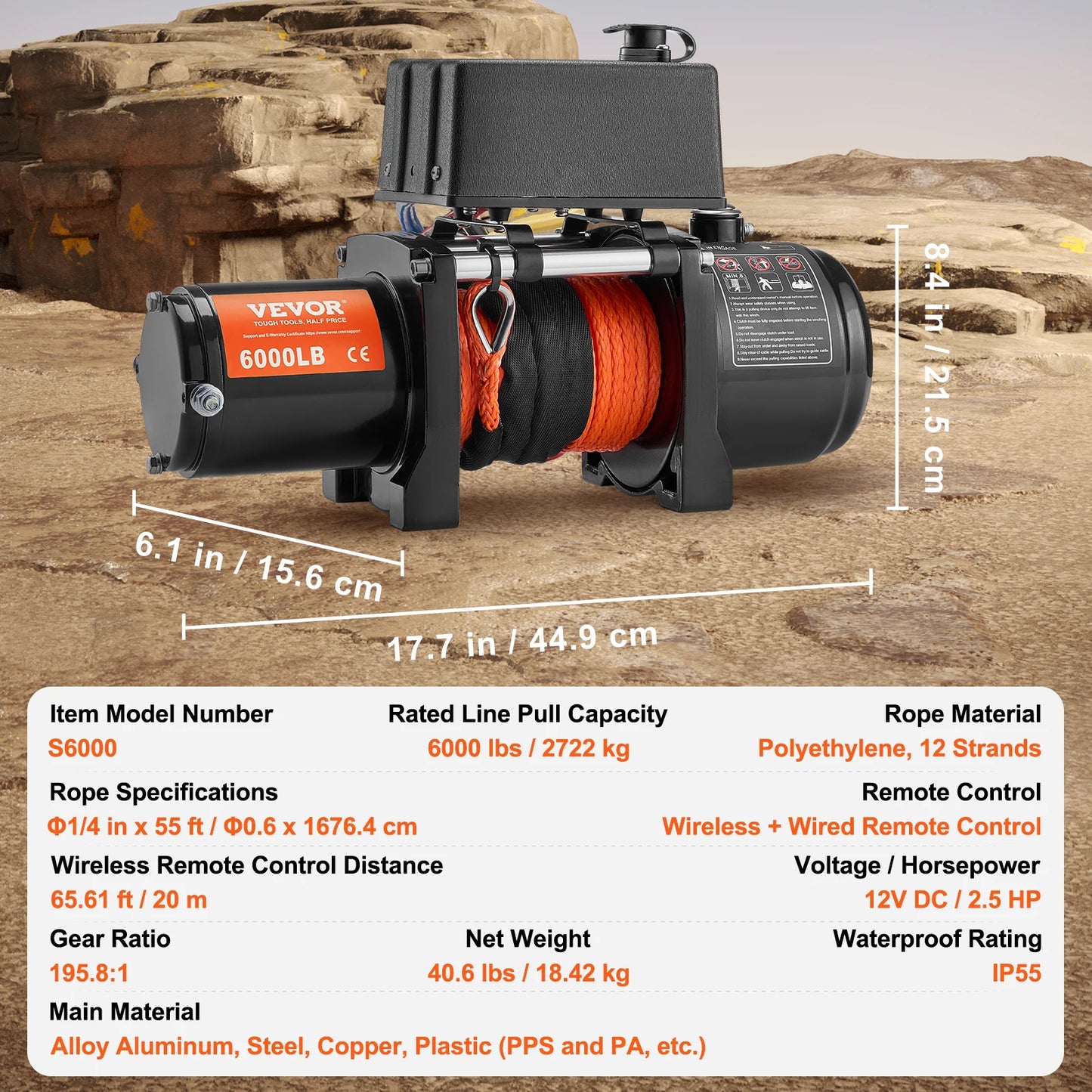 6000lbs Electric Winch