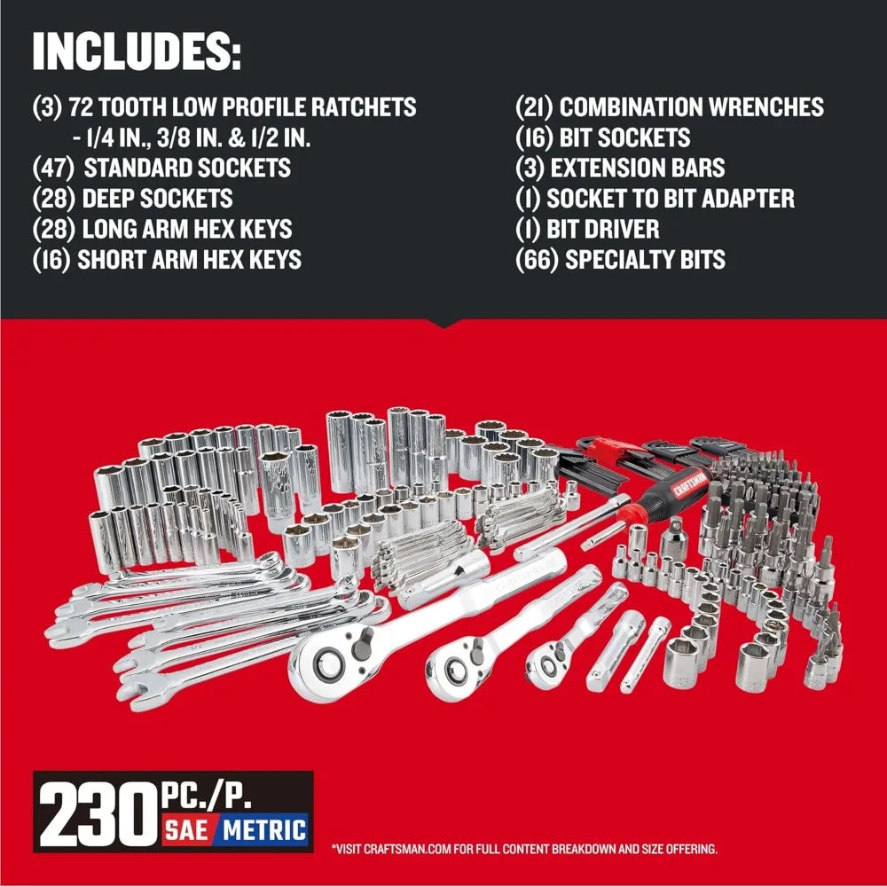 230-Piece Mechanics Tool Set