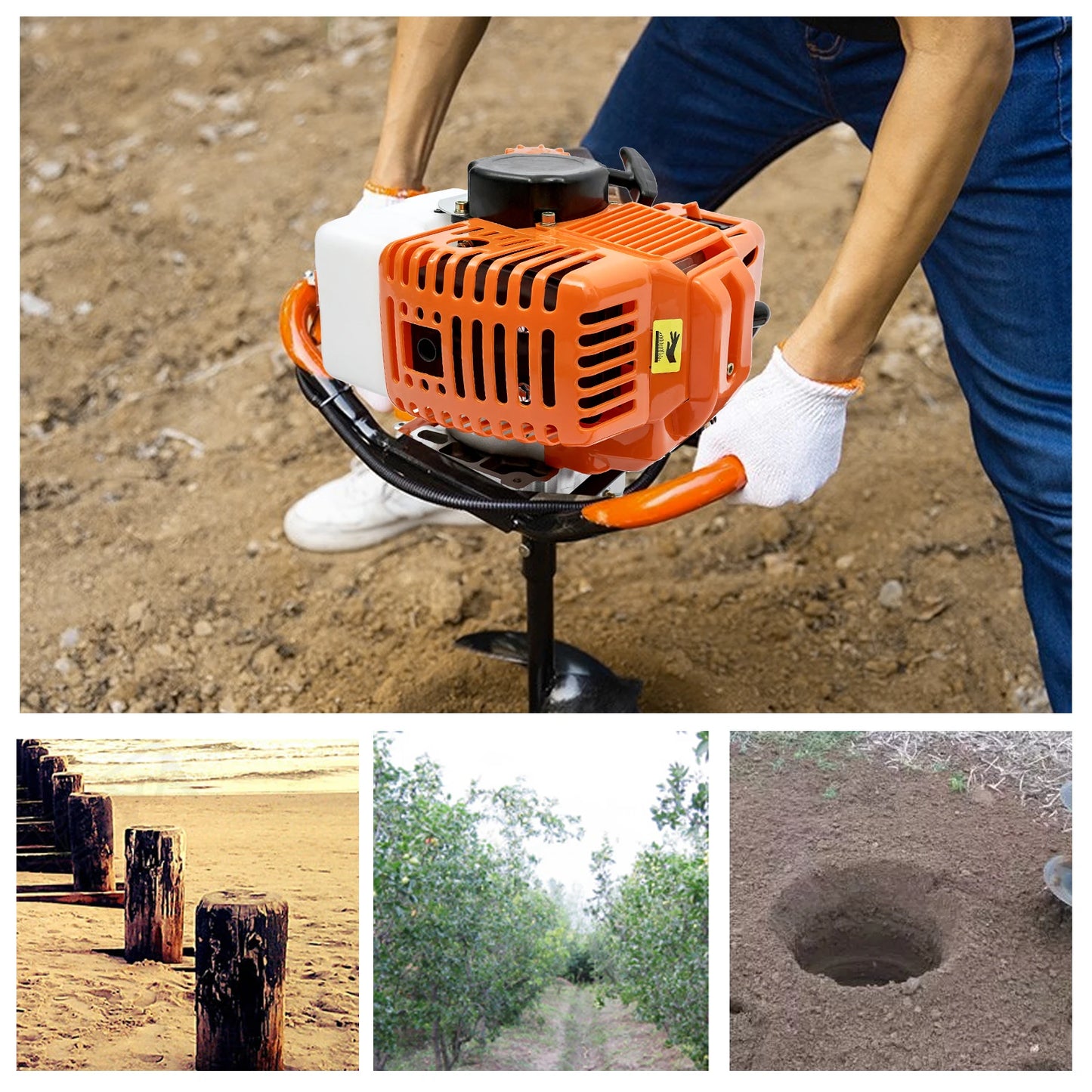 71cc 2-Stroke Gas Powered Post Hole Digger