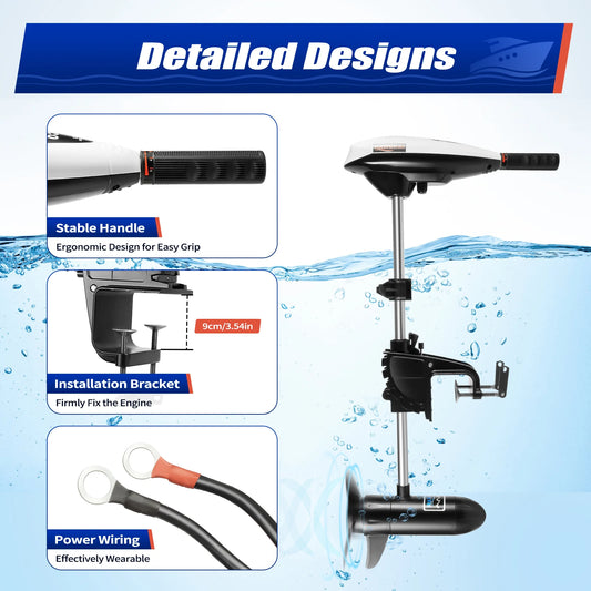 12V 660w Lectric  Outboard Trolling Motor