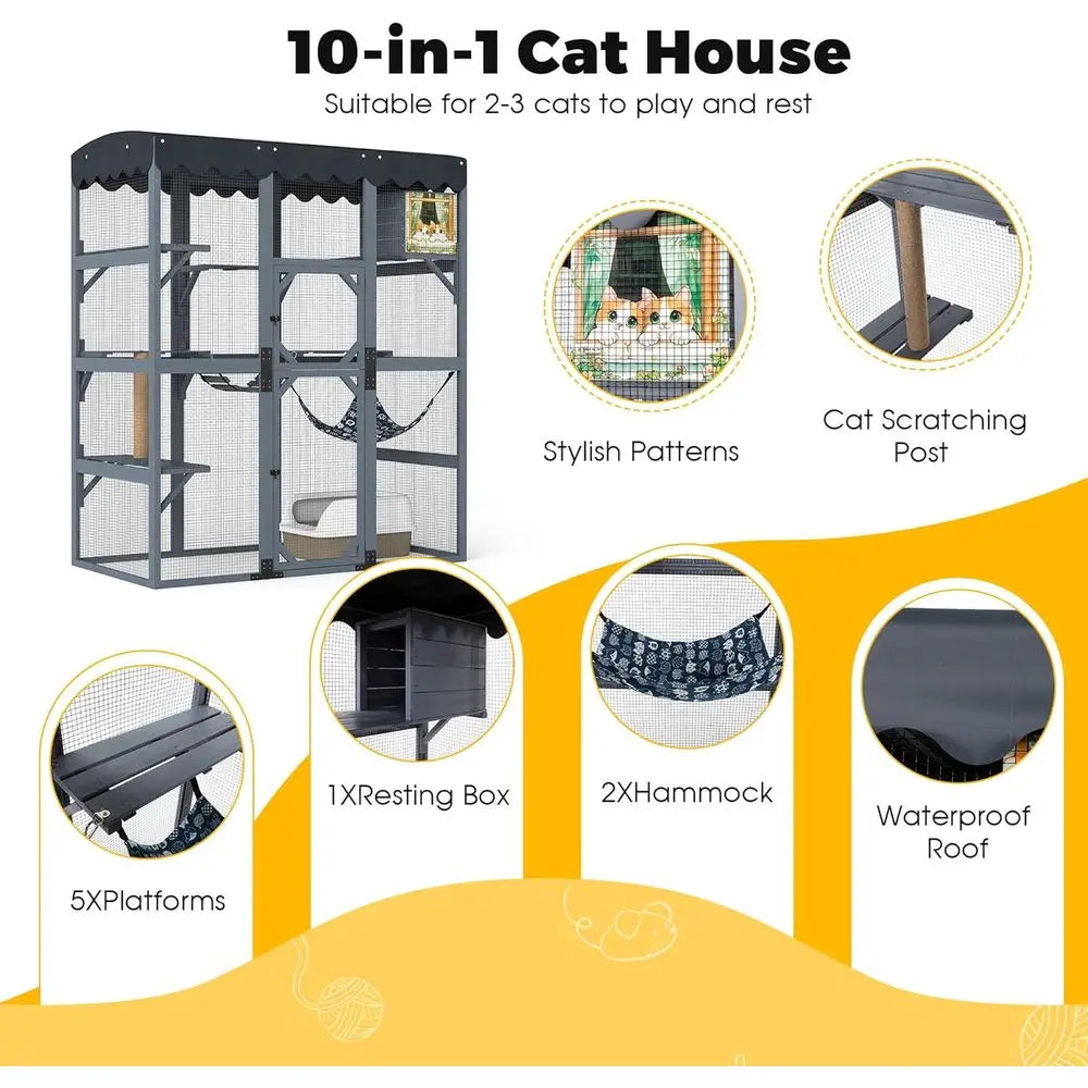 Large Wood Cat Enclosure