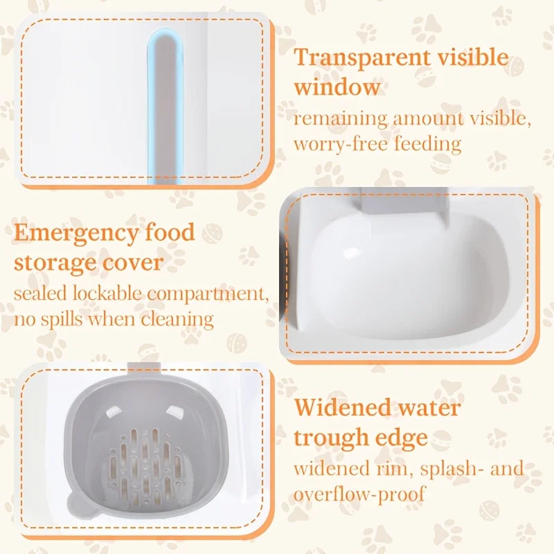 Cat Feeder And Water Dispenser, 2in 1