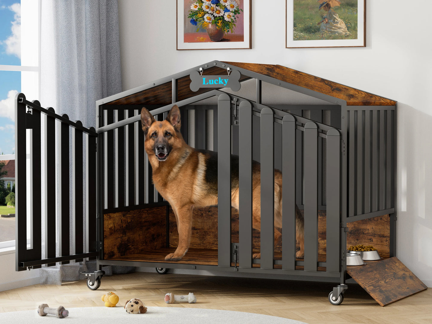 Dog Crate with Wheels