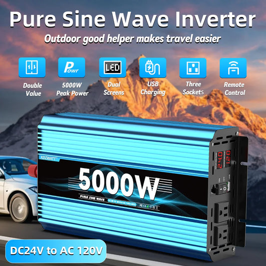 12V 24V to 120V Pure sine wave Off Grid Power Inverter 5000W