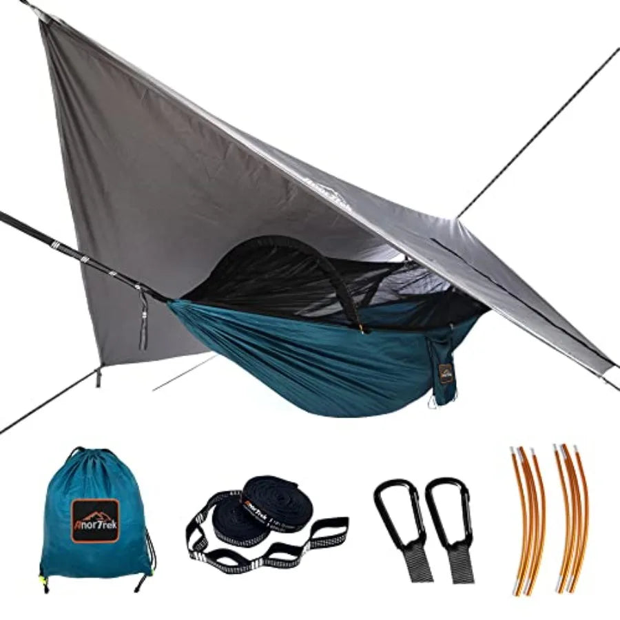 Camping Hammock with Mosquito Net and Rain Fly Tarp