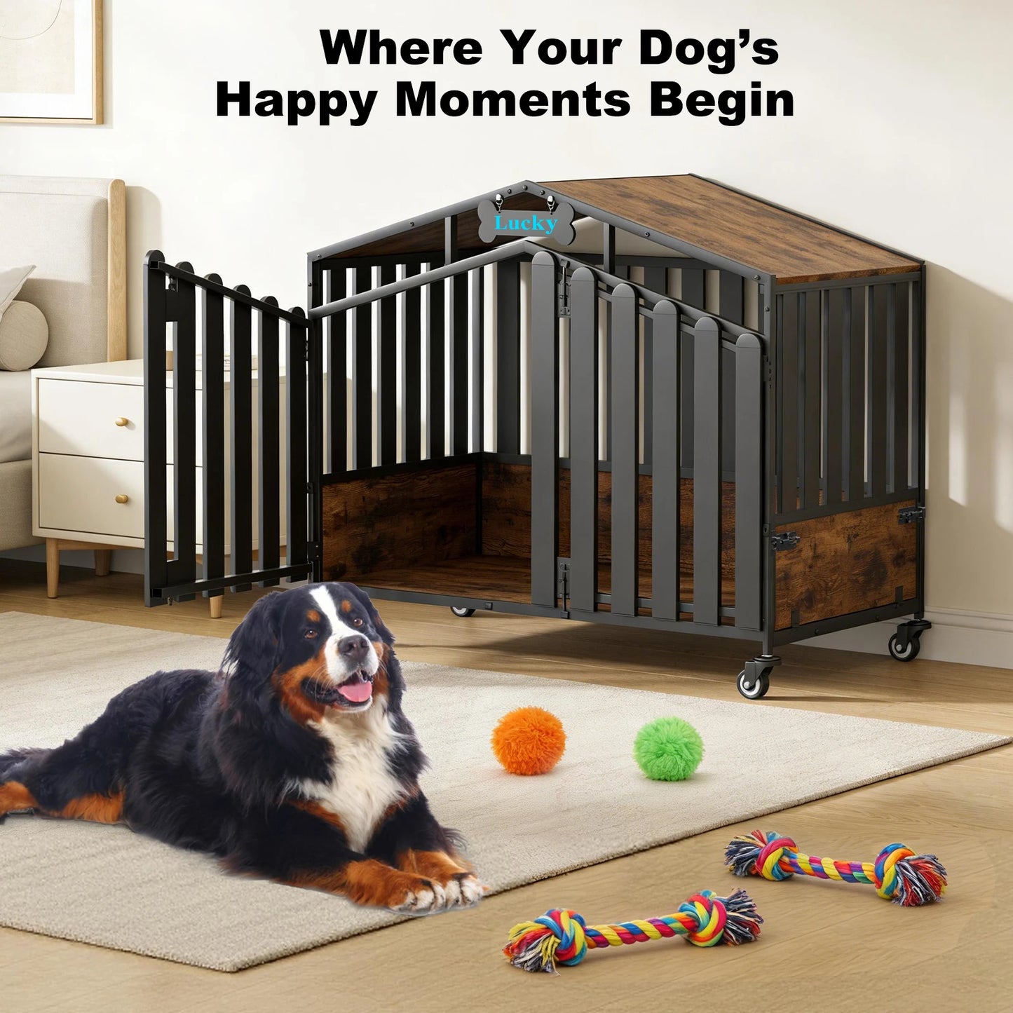 Dog Crate with Wheels