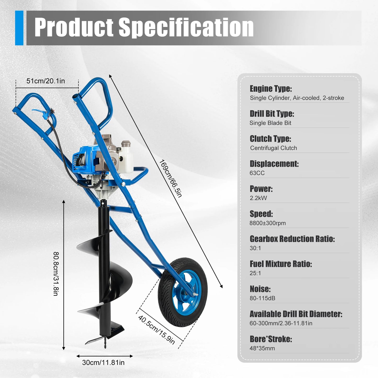 63cc Gas Post Hole Digger