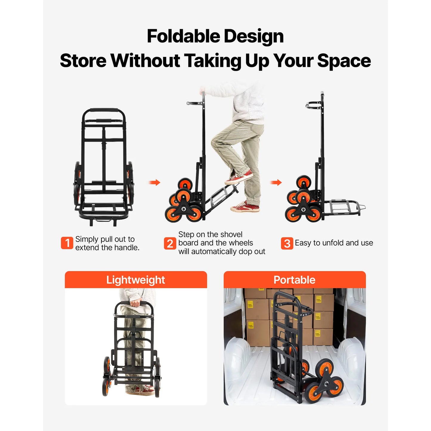 220LBS Stair Climbing Cart