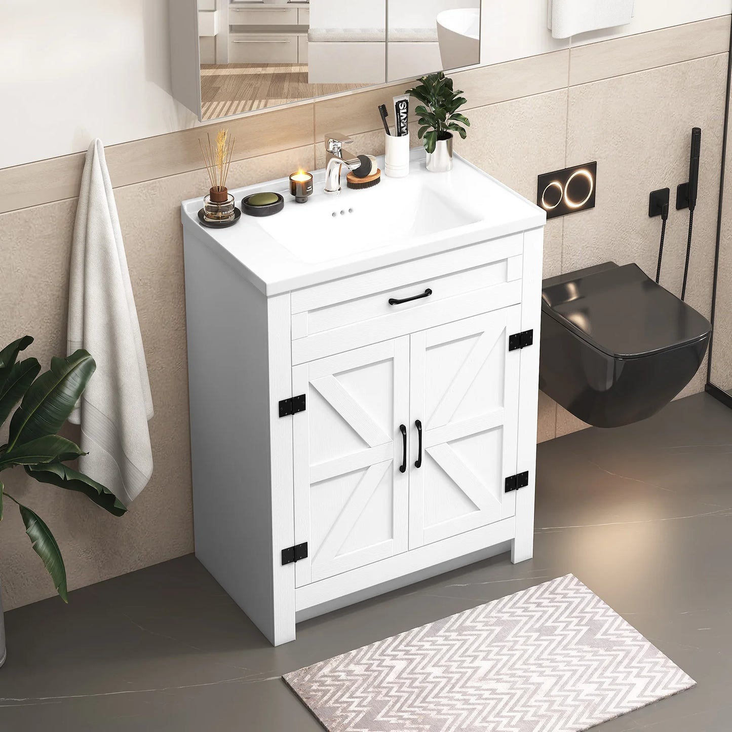 23" Bathroom Vanity with Ceramic Sink