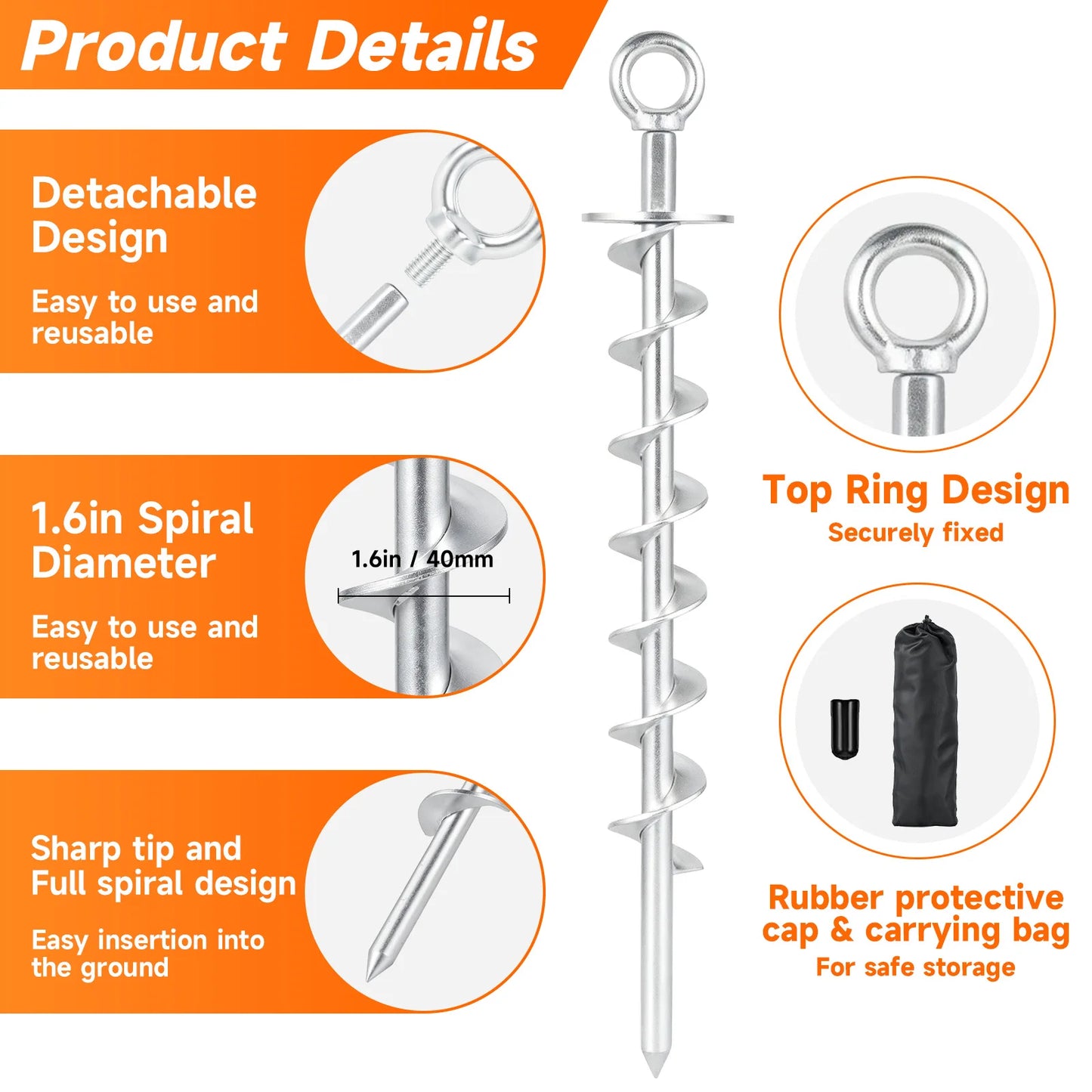 15-Inch Heavy-Duty Anchor  For Tent