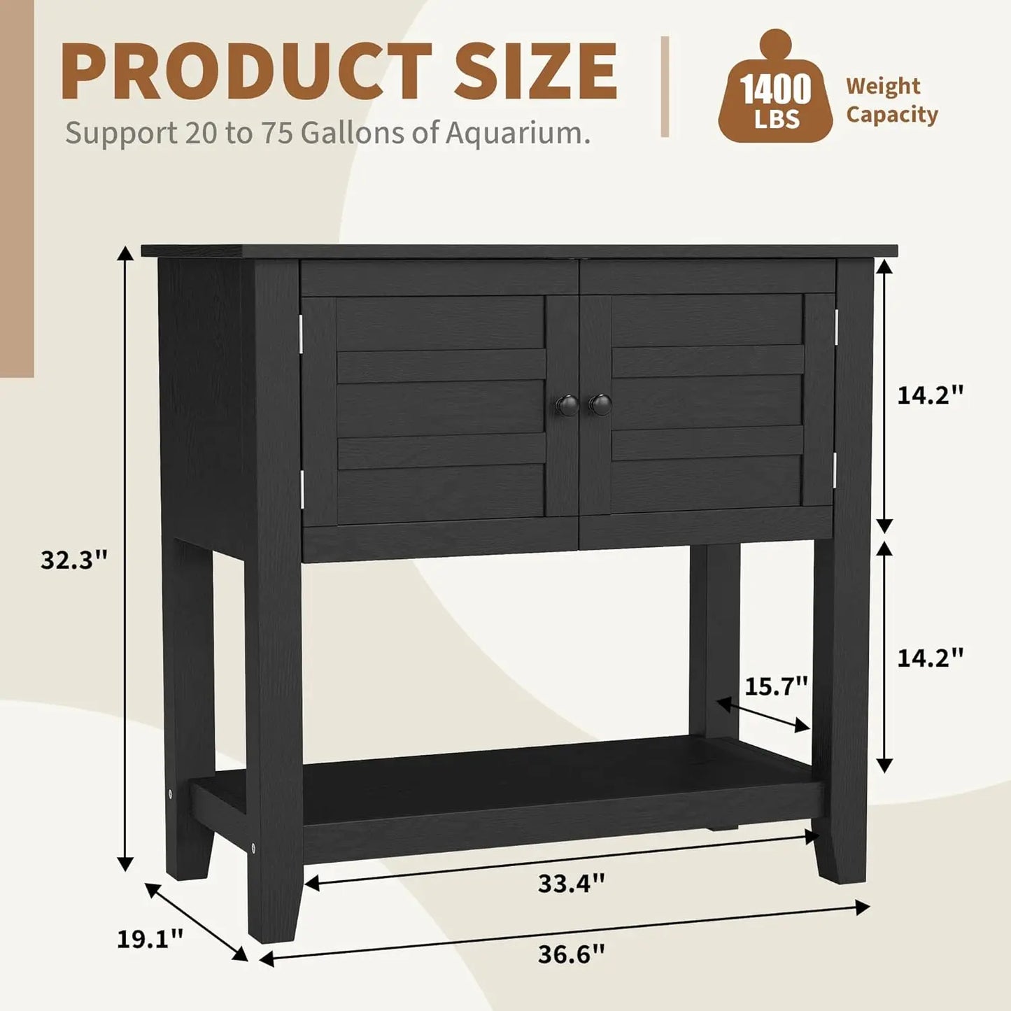 20-29 Gallon Aquarium Stand with Charging Station