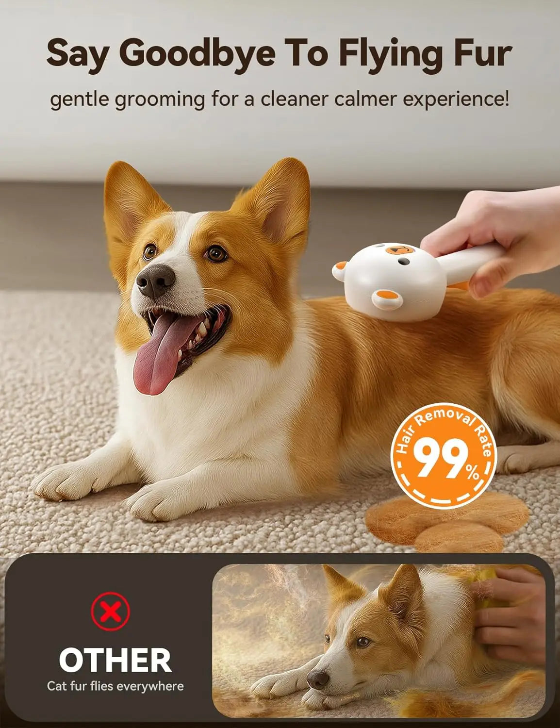 Pet Steam Brush , USB Rechargeable