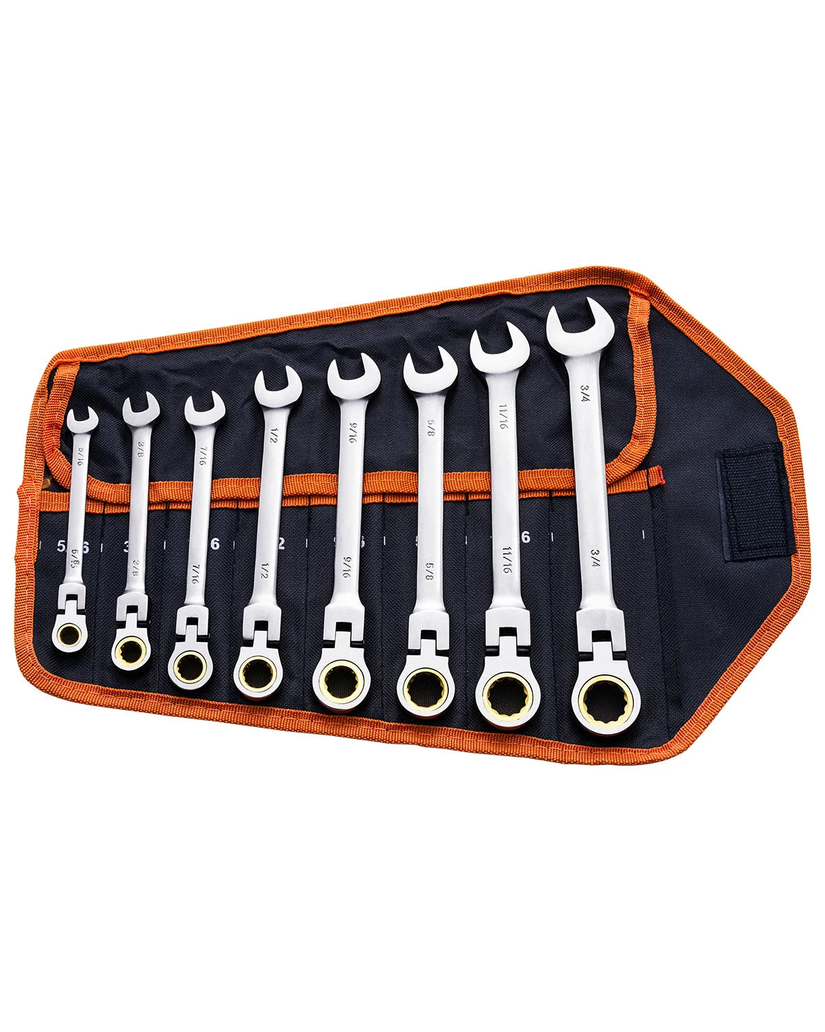 Flex-Head Ratcheting Wrench Set SAE