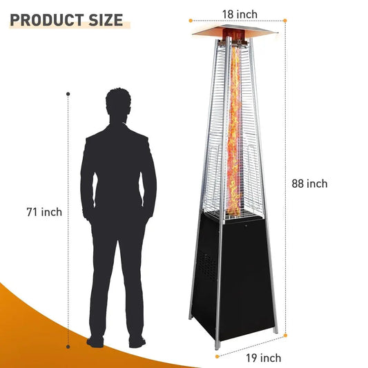 Patio Heater, 48,000 BTU Outdoor  Propane with Wheels