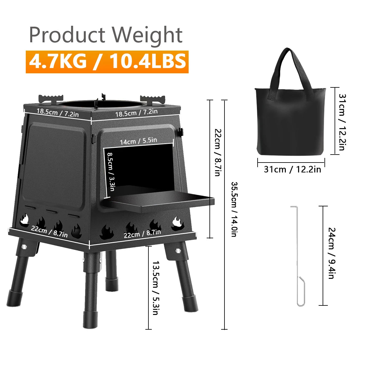 Wood Burning Camp Stove  Cast Iron