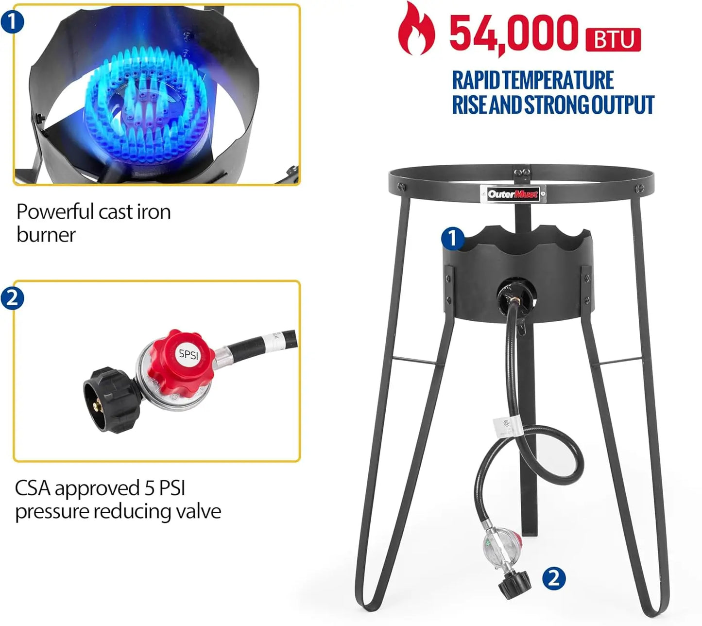 54,000 BTU Gas  Iron Wok
