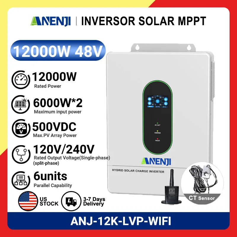 120V/220V 12KW hybrid solar inverter 48V