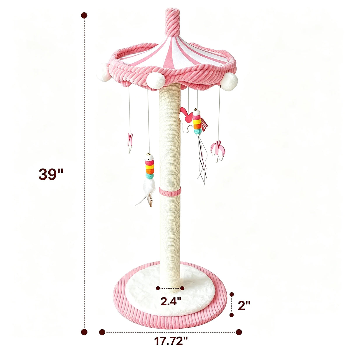Cat Scratching Post with Hanging Toys