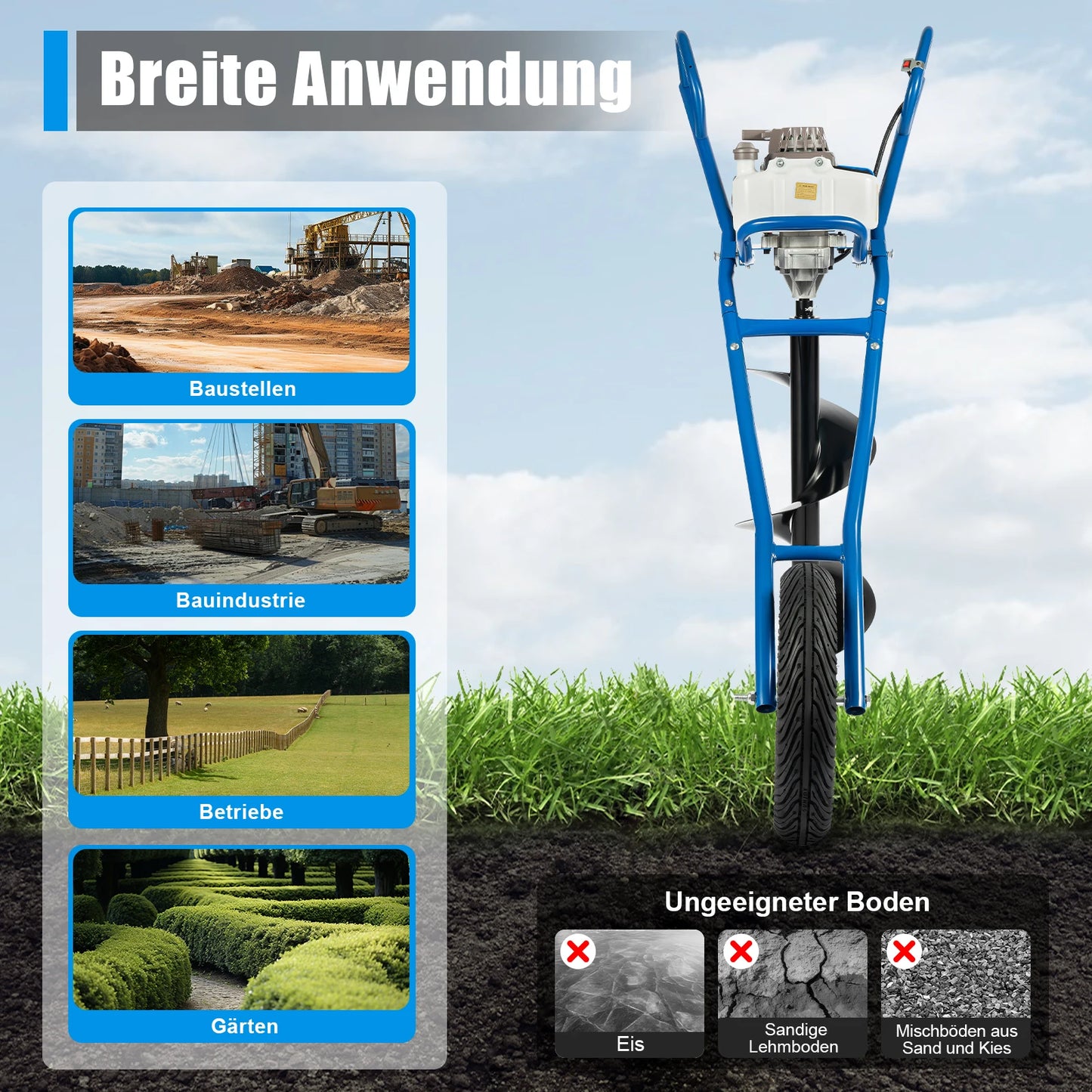63CC Post Hole Digger; 2-Stroke