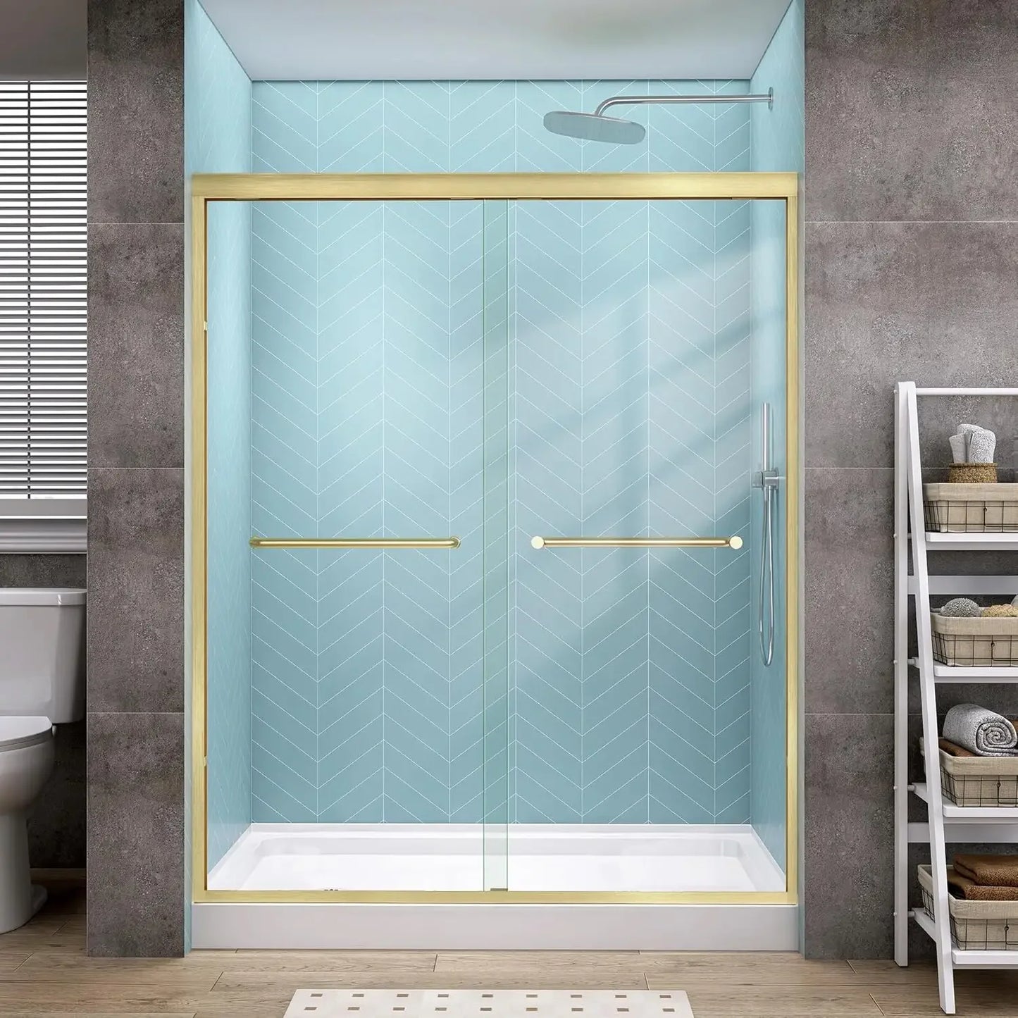 Shower Door Double Sliding 56-60 in. W x 72 in. H