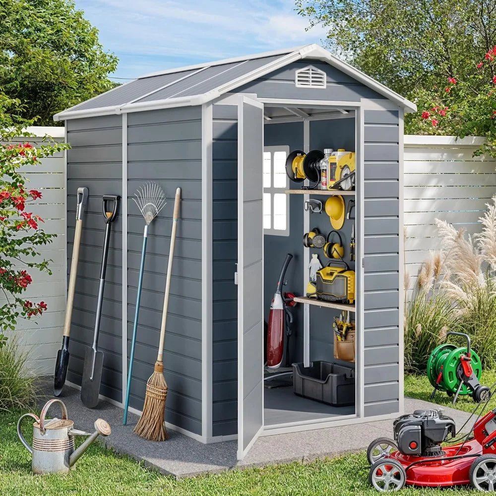 6x4 FT Outdoor Storage Shed with Floor